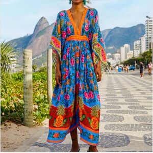 FARM Rio Vibrant Blue Maxi Dress